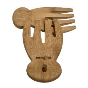 TOTALLY BAMBOO Salad or Pasta Server Hands Set of 2